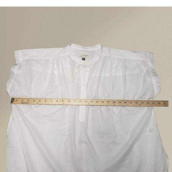 Universal Thread White Cotton Blouse XL – Mock Neck, Cap Sleeves, Casual Wear - Picture 6 of 8